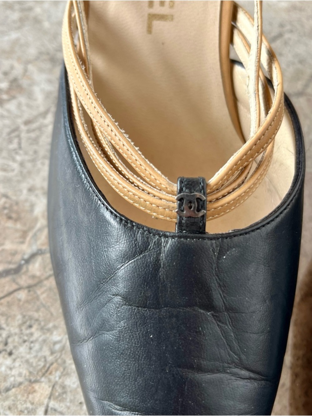 Chanel Fall 2000 Two-Tone Multi-Strap Comma Heel Slingbacks - Picture 5 of 13